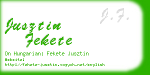 jusztin fekete business card